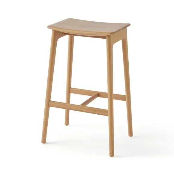 Bar Stool with Easy Assembly - Oak, Wood