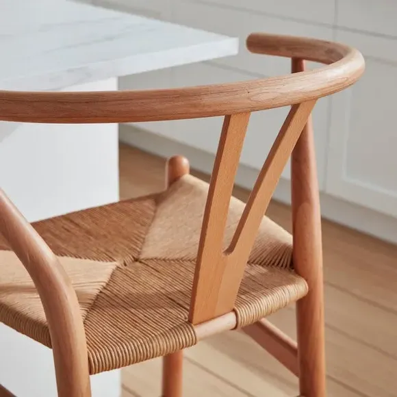 Bar Stool with Paper Cord Seat - Natural, Beech