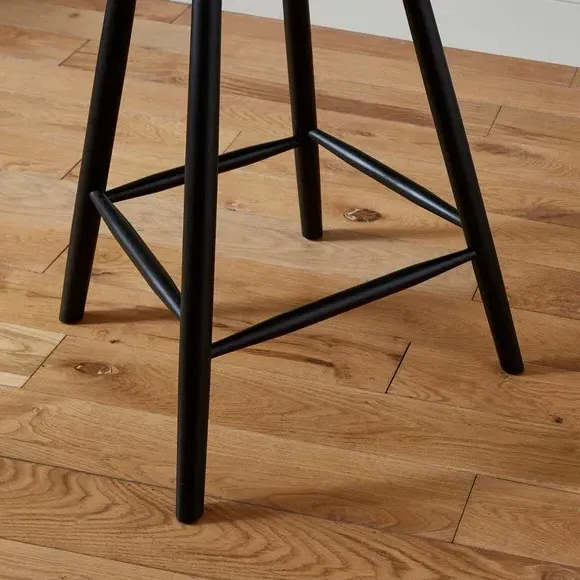 Bar Stool with Spindle Back - Black, Beech Wood