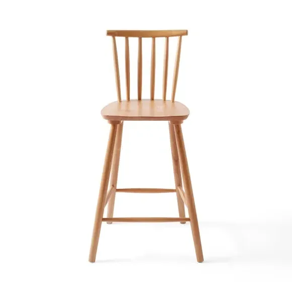 Bar Stool with Spindle Back - Natural, Beech Wood