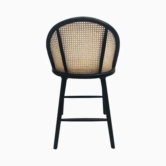 Bar Stool with Upholstered Seat - Ivory, Boucle
