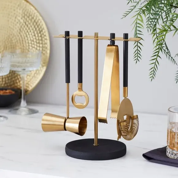 Bar Tools Set - Gold, Stainless Steel image