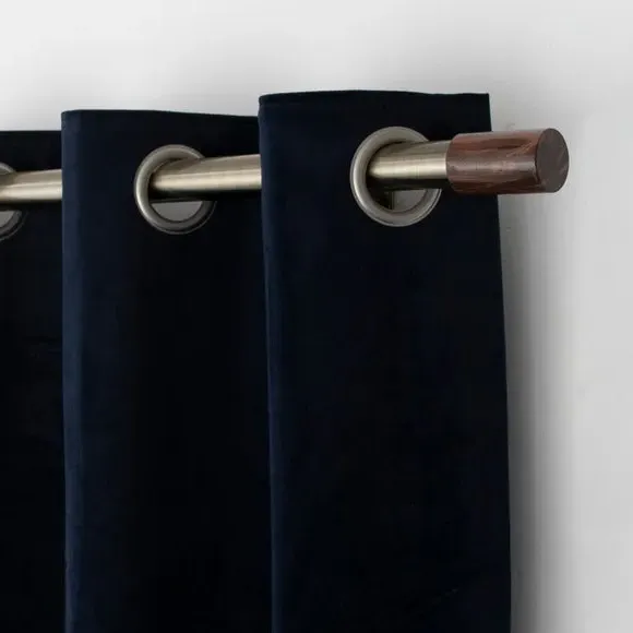 Barrel Curtain Finial Pair - Brown, Marble