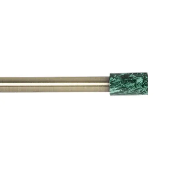 Barrel Curtain Finial Pair - Green, Marble