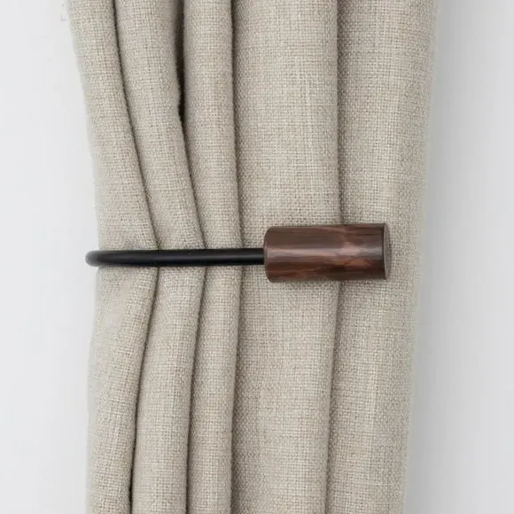 Barrel Curtain Holdbacks - Brown, Marble image