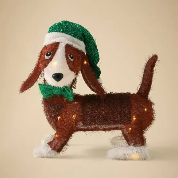 Basset Hound Light Up Ornament - Multicolor