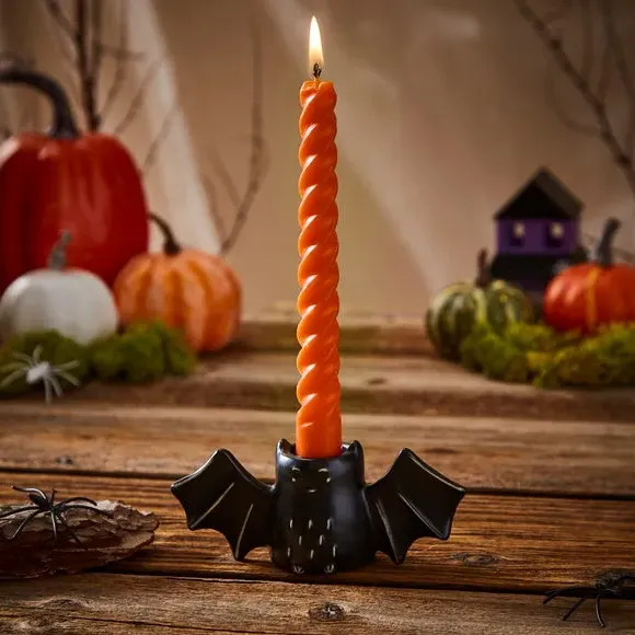 Bat Candlestick Holder - Black, Ceramic image