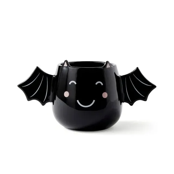 Bat Plant Pot - Black, Stoneware