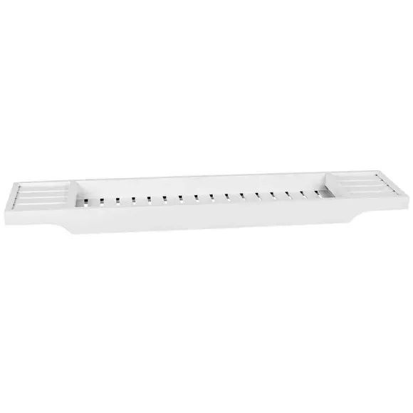 Bath Rack with Slatted Design - White, Bamboo