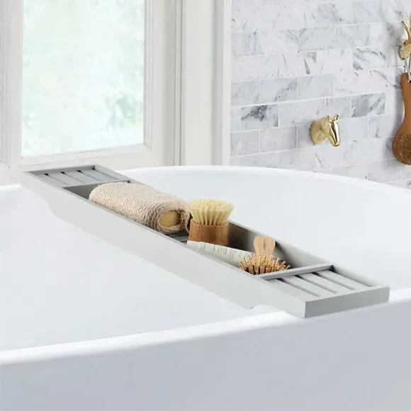 Bath Rack with Storage - Grey, Bamboo