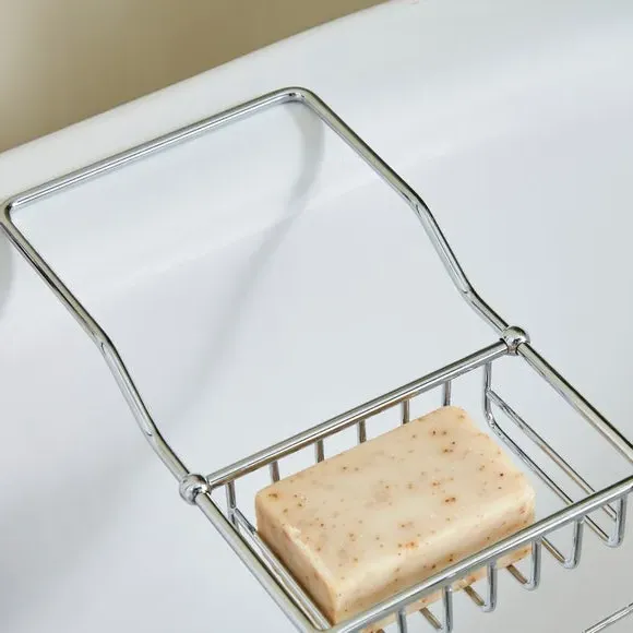 Bath Rack with Storage - Silver, Chrome