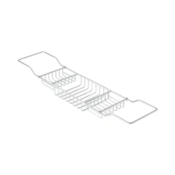 Bath Rack with Storage - Silver, Chrome