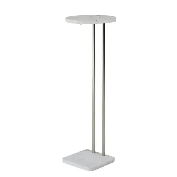 Bath Table with Marble Top - White, Steel