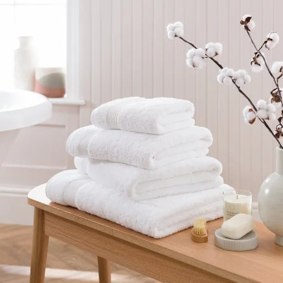 Bath Towel 600 GSM - White, Egyptian Cotton
