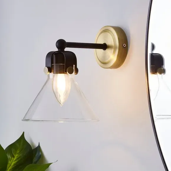 Bathroom Wall Light - Antique Brass, Metal image