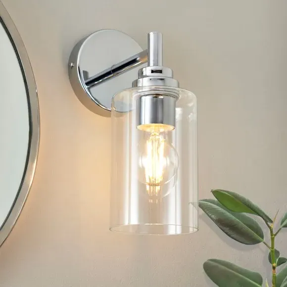 Bathroom Wall Light - Chrome, Glass image