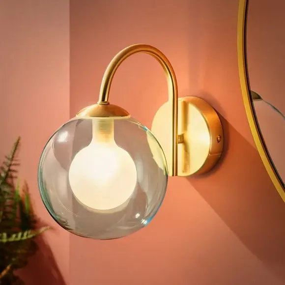 Bathroom Wall Light with Frosted Glass - Blue