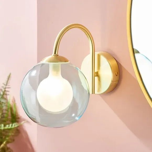 Bathroom Wall Light with Frosted Glass - Blue image