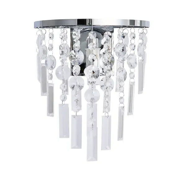 Bathroom Wall Light with Glass Beads - Chrome