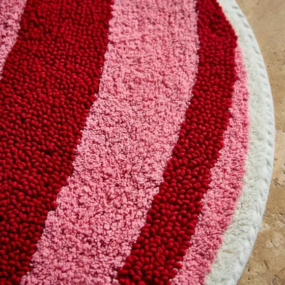 Bauble Bath Mat - Pink, Soft Fabric