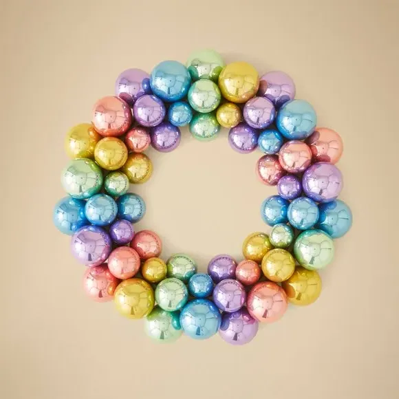 Bauble Christmas Wreath - Multicolor, Mixed