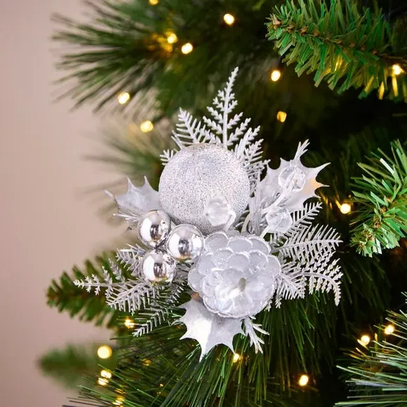 Bauble & Crystal Pick - Silver, Plastic