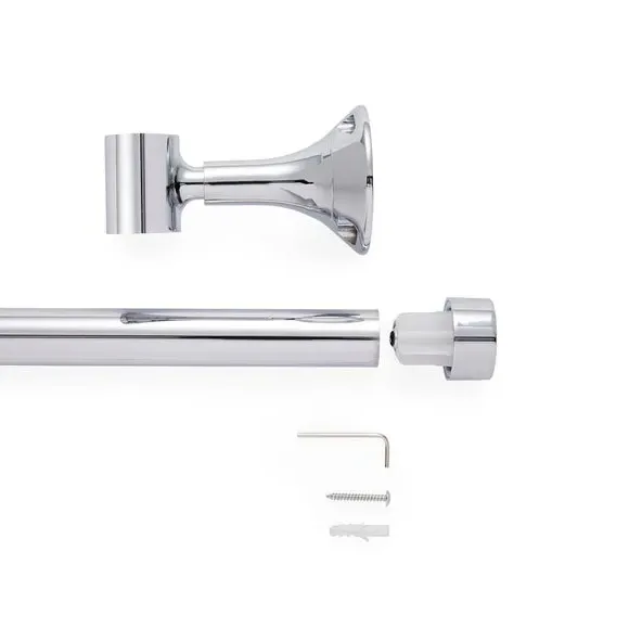 Bay Curtain Pole with Eyelet Design - Chrome