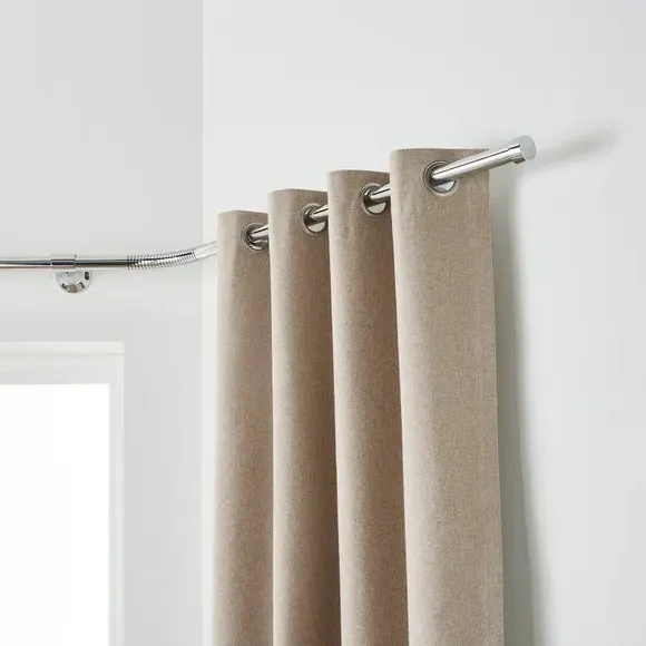 Bay Curtain Pole with Eyelet Design - Chrome