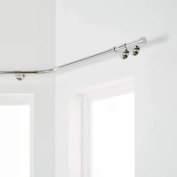 Bay Curtain Pole with Eyelet Design - Chrome