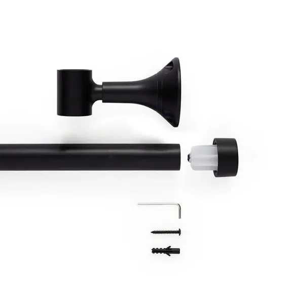 Bay Curtain Pole with Eyelet Design - Matt Black