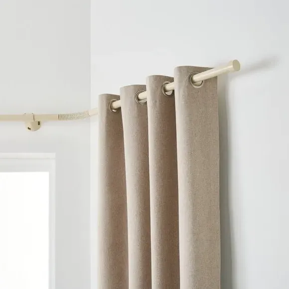 Bay Curtain Pole with Eyelet Design - Natural
