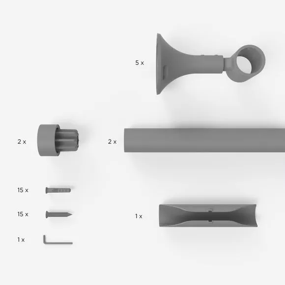 Bay Curtain Pole with Eyelet Design - White