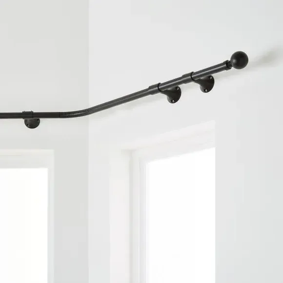 Bay Curtain Pole with Eyelet - Matt Black, Metal