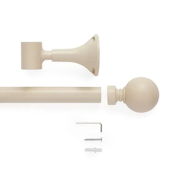 Bay Curtain Pole with Eyelet - Natural, Metal