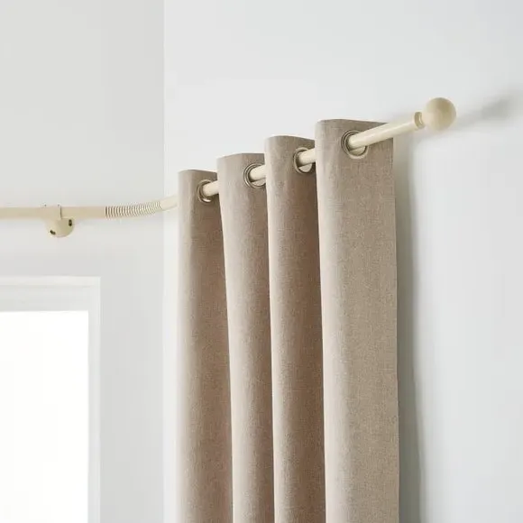 Bay Curtain Pole with Eyelet - Natural, Metal
