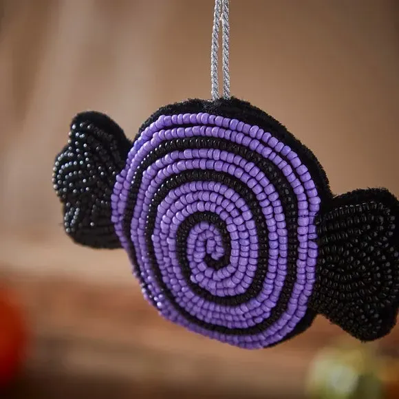 Beaded Halloween Hanging Decoration - Black