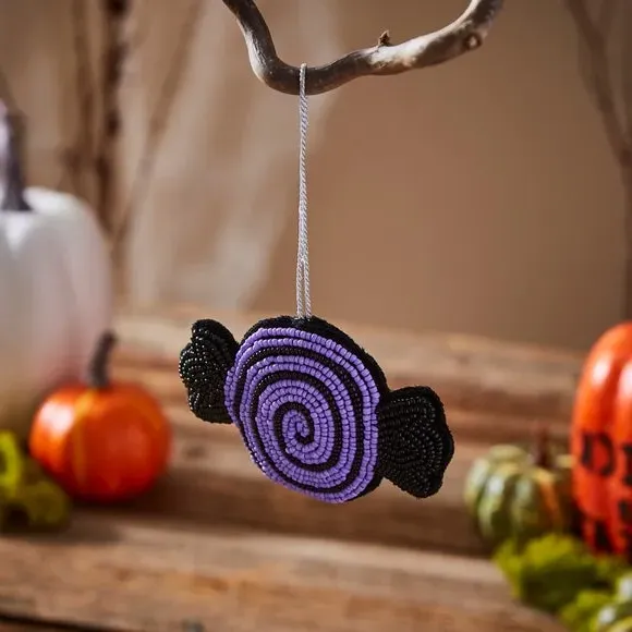 Beaded Halloween Hanging Decoration - Black image