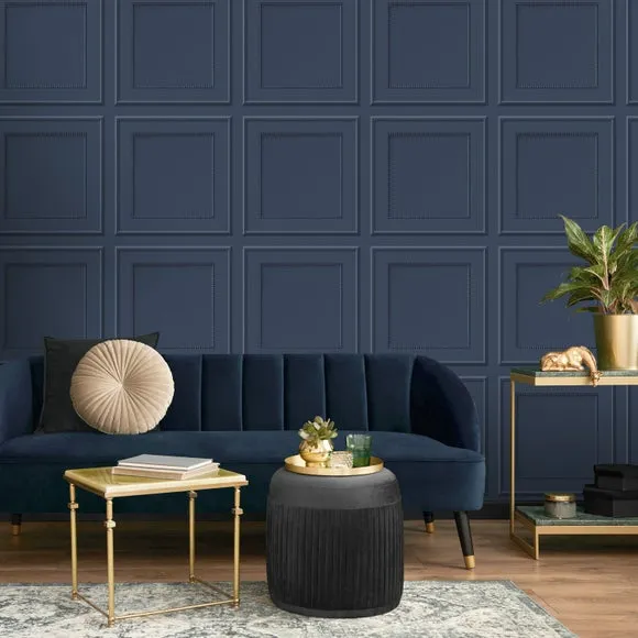 Beaded Panel Wallpaper - Navy