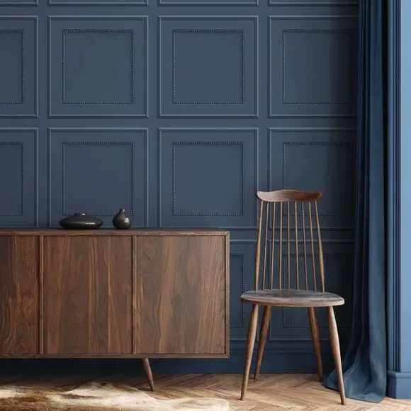 Beaded Panel Wallpaper - Navy