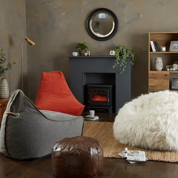 Bean Bag Chair with Handle - Charcoal, Canvas