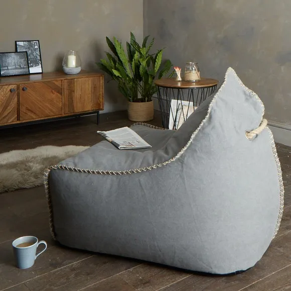 Bean Bag Chair with Handle - Charcoal, Canvas image