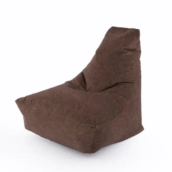 Bean-Filled Chair - Chestnut, Leather Look