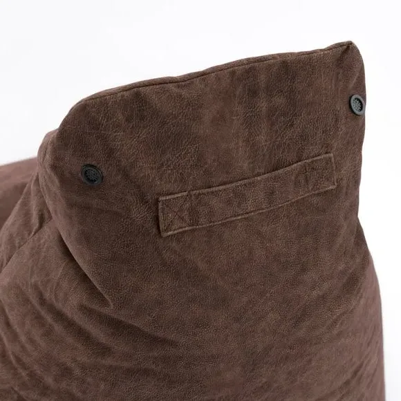 Bean-Filled Chair - Chestnut, Leather Look