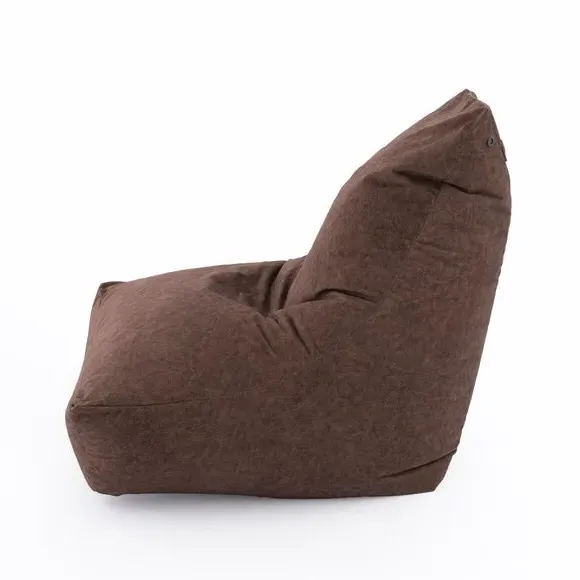 Bean-Filled Chair - Chestnut, Leather Look