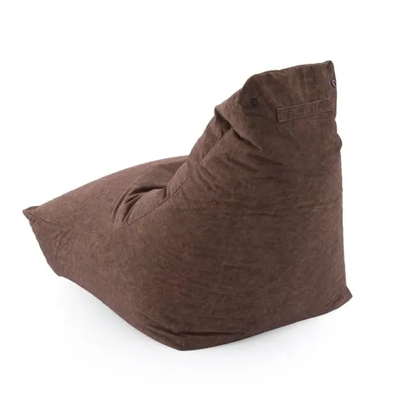 Bean-Filled Chair - Chestnut, Leather Look