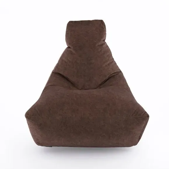 Bean-Filled Chair - Chestnut, Leather Look
