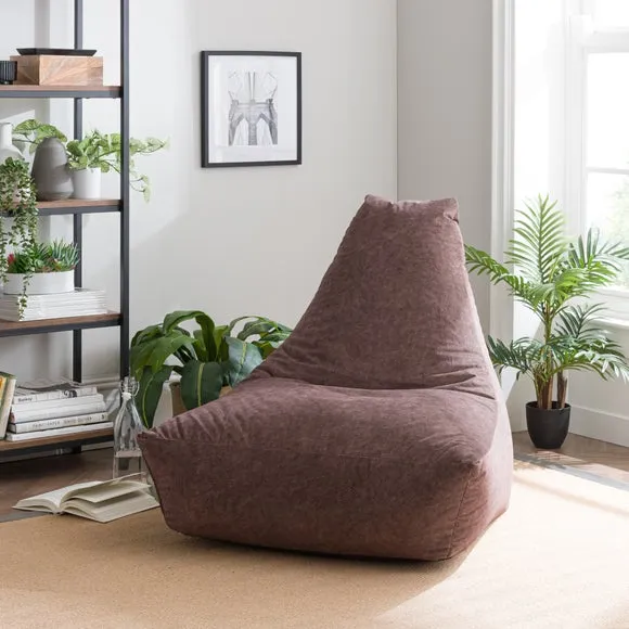 Bean-Filled Chair - Chestnut, Leather Look image