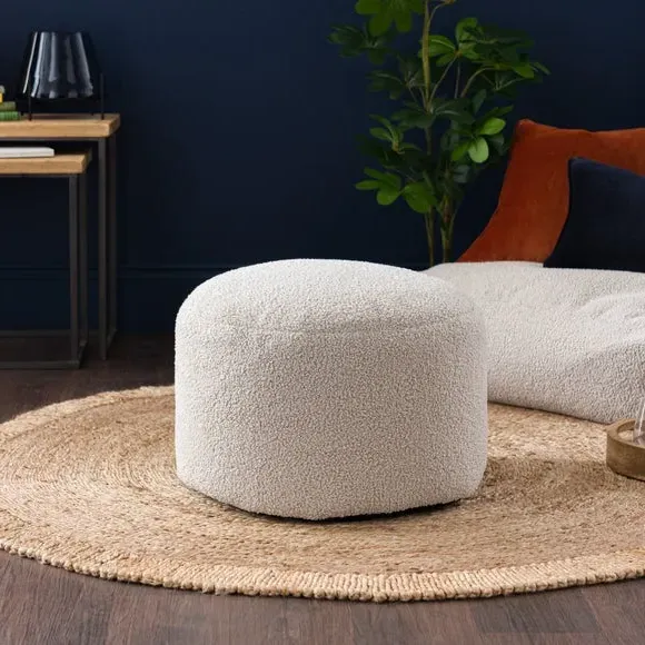 Bean Pouffe with Polybead Fill - Natural image