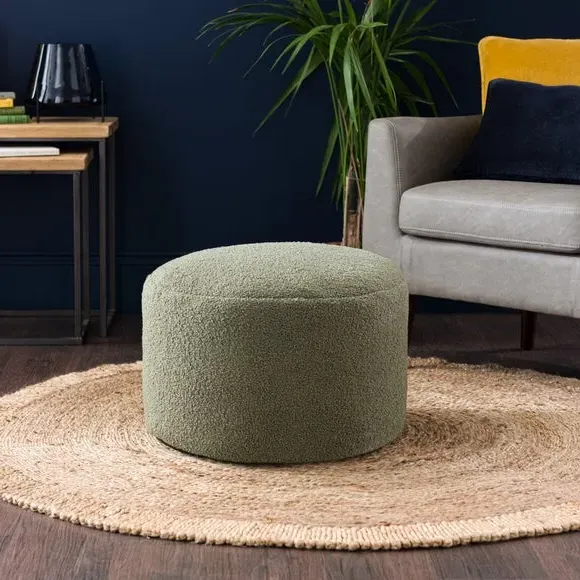 Bean Pouffe with Polybead Fill - Olive