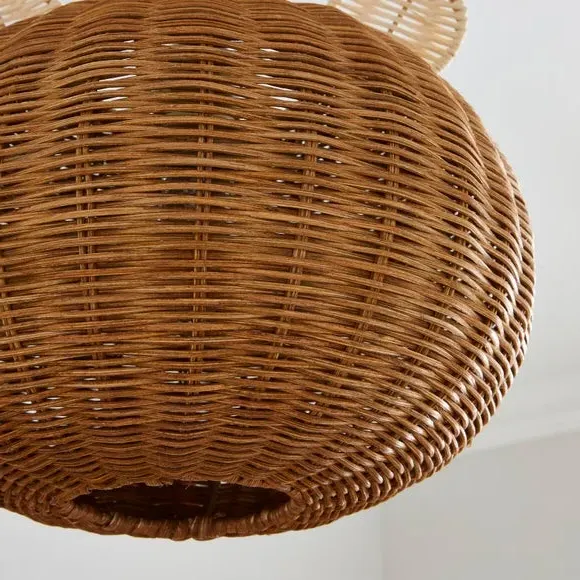 Bear Pendant Shade Easy Fit - Brown, Rattan